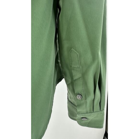 J.Crew XS Green Split Neck Long Sleeve Blouse Top Women’s Lightweight Workwear - Picture 4 of 6